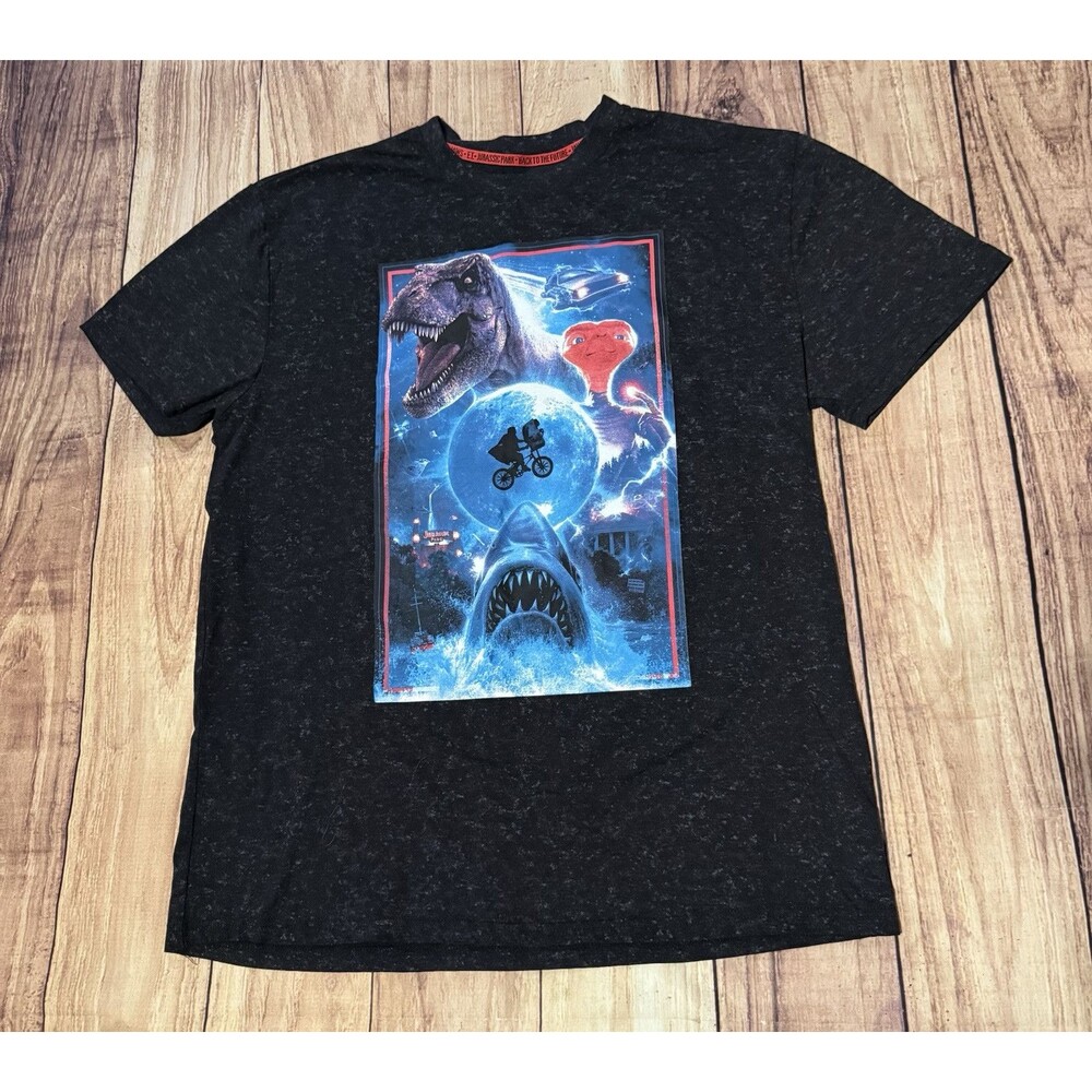 Universal Studios Parks Shirt Jurassic Back To The Future E.T Jaws Graphic Sz XL